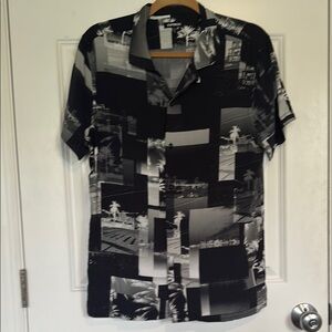 Express Men’s Hawaiian Shirt With Miami Cityscapes